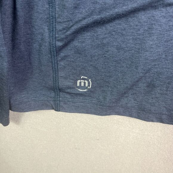 Travis Mathew Pullover Sweater Men Large Blue 1/4 Zip Stretch Lightweight Jacket - Picture 3 of 7